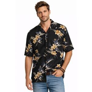 Wff Men's Silk Hawaiian Shirt size Large